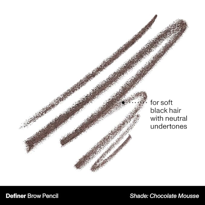 Morphe Definer Dual-Ended Brow Pencil & Spoolie - Eyebrow Pencil with Precision Slanted Tip for Shaping, Defining & Filling - Smooth, No-Tug Formula - Chocolatte Mousse (0.003 oz)