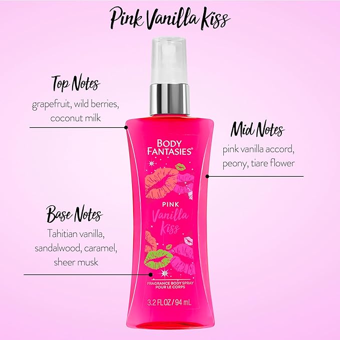 Body Fantasies Body Spray Holiday Gift Set for Her - 3 Piece Lovely Scents Sampler, Perfect for Stocking Stuffers