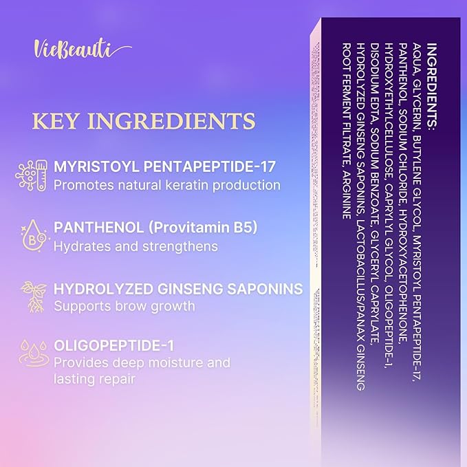VieBeauti Lash Serum for Eyelash Growth: Eyelash Growth Serum with Advanced Formula to Boost Longer Fuller and Thicker Looking Lashes - Vegan & Cruelty-Free for Sensitive Eyes 2mL