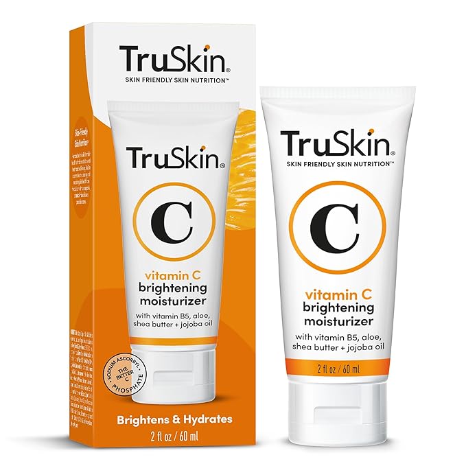 TruSkin Vitamin C Face Cream - Brightening & Hydrating Daily Moisturizer with Vitamin E, B5, Jojoba Oil & Green Tea - Smooth, Radiant-Looking Skin, 2 Fl Oz