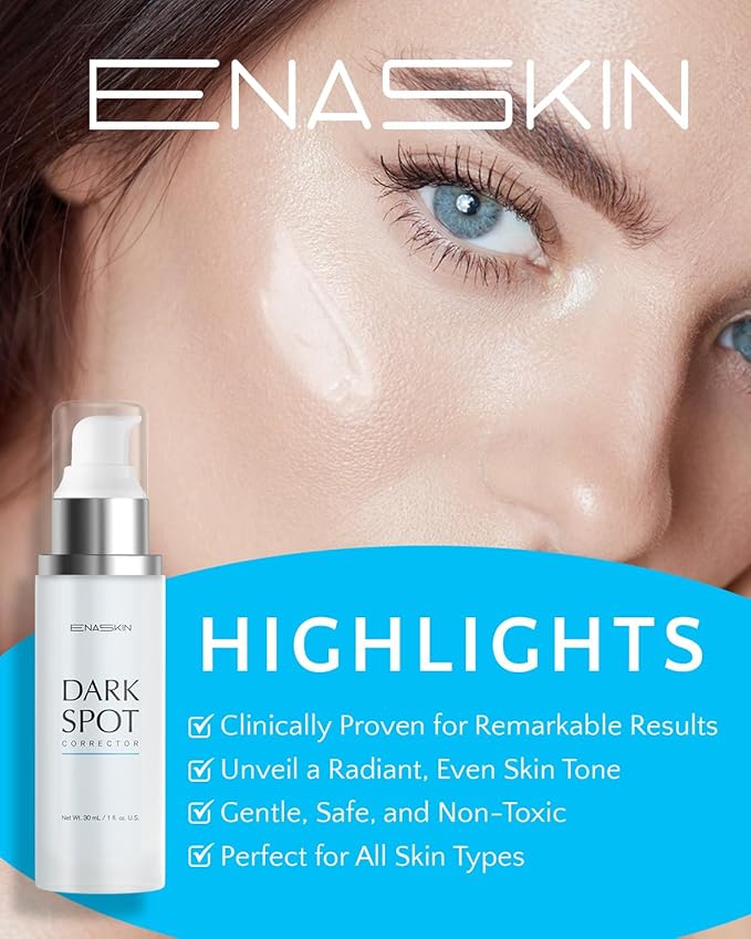 EnaSkin Dark Spot Remover for Face and Body: Advanced Formula Spot Corrector Cream to Fade Age Spots, Sun Spots, Freckles, Melasma, and Brown Spots for Women and Men (1.7 Oz)