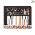 ADMD Diamond Lip Glaze 6-Piece Set Lip Gloss Glitter Sparkling Liquid Lipstick&Shimmer Eyeshadow Long-Lasting Waterproof Makeup