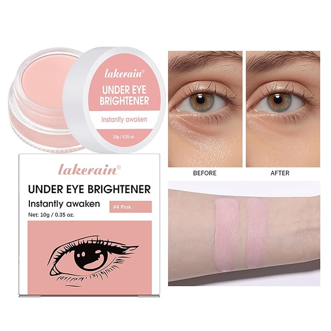Under Eye Brightener & Concealer - Hydrating Color Corrector for Dark Circles, Lightweight Undereye Brightening Cream with Hyaluronic Acid & Shea Butter, Smooth & Blendable (Light Rose, 1)