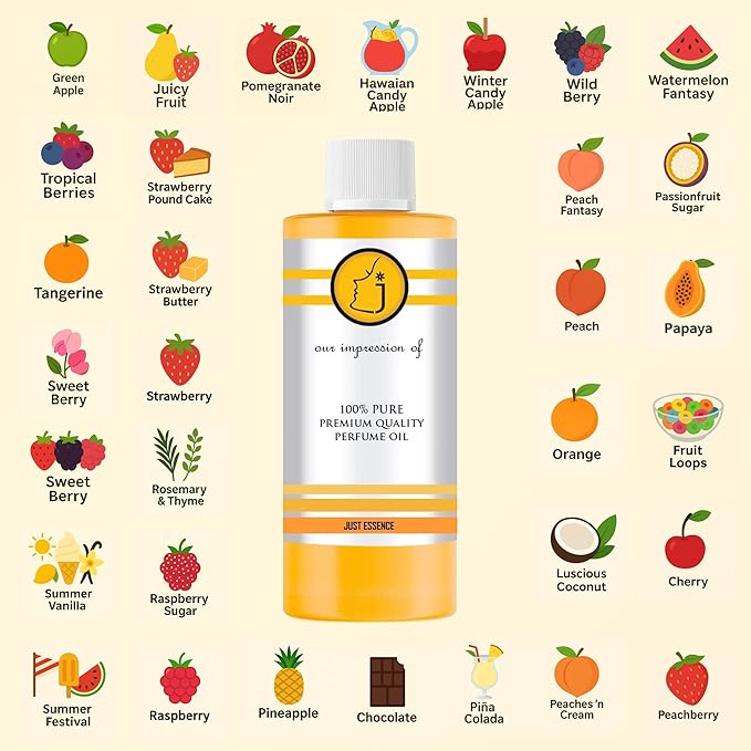 Just Essence Cucumber Melon Fantasy Fregrance Perfume Oil for Perfume Making, Personal Body Oil, Soap, Lotion, Candle Making & Incense | Premium Quality Undiluted & Alcohol Free | 2 Fl Oz