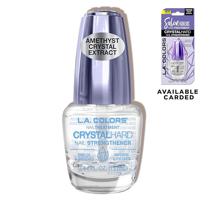 L.A. Colors 1 Salon Fabulous Nail Treatments - Crystal Hard Nail Strengthener Polish Lacquer CNL524 + Free Zipper Bag