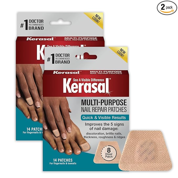 Kerasal Multi-Purpose Nail Repair Patches - 14 Count Twin Pack - Nail Repair for Damage, 8-Hour Treatment Restores Healthy Appearance (Packaging May Vary)