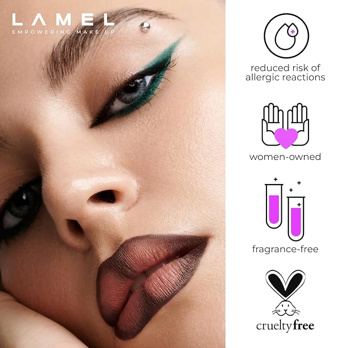 Lamel Gel Lip Liner Pencil - Spicy Nude - 2-in-1 Waterproof Lip Liner - 8-Hour Wear, Creamy Texture, Sharpenable, High Pigment - Provides Smooth Finish or Full Coverage - N.412