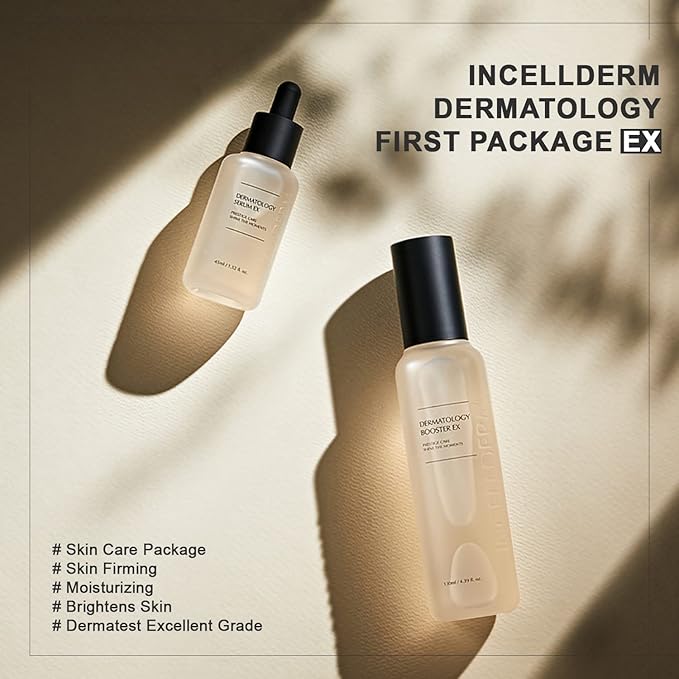 Riman Incellderm Dermatology First Package EX – 130ml Booster + 45ml Serum | Hydrating Booster and Serum Set | Giant BYoungPool Leaf Water | Botanical-Based and Cruelty-Free