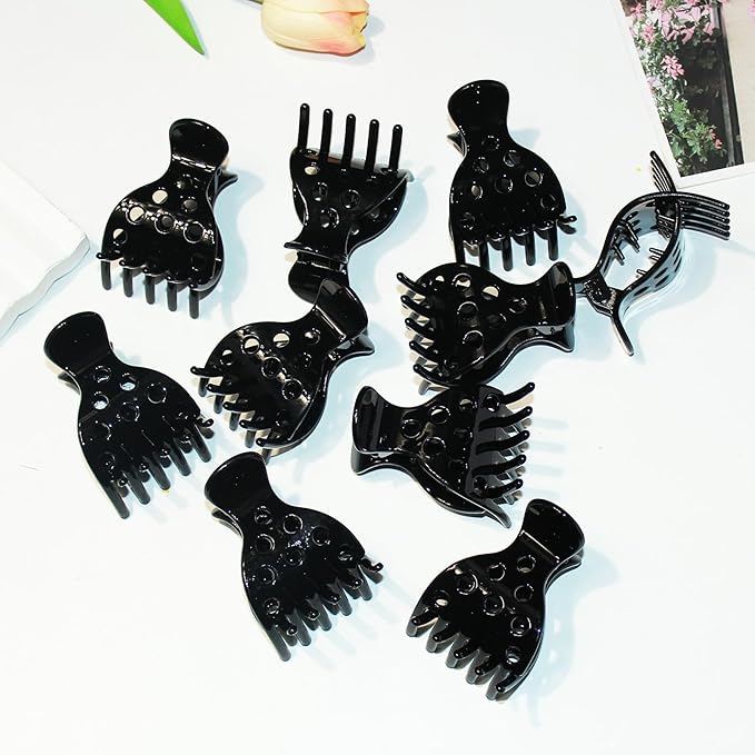 10 PCS Hair Volume Clip for Thick Hair, Root Clips for Curly Hair Volume,Black Claw Clips for Women Root Lifting for Curl