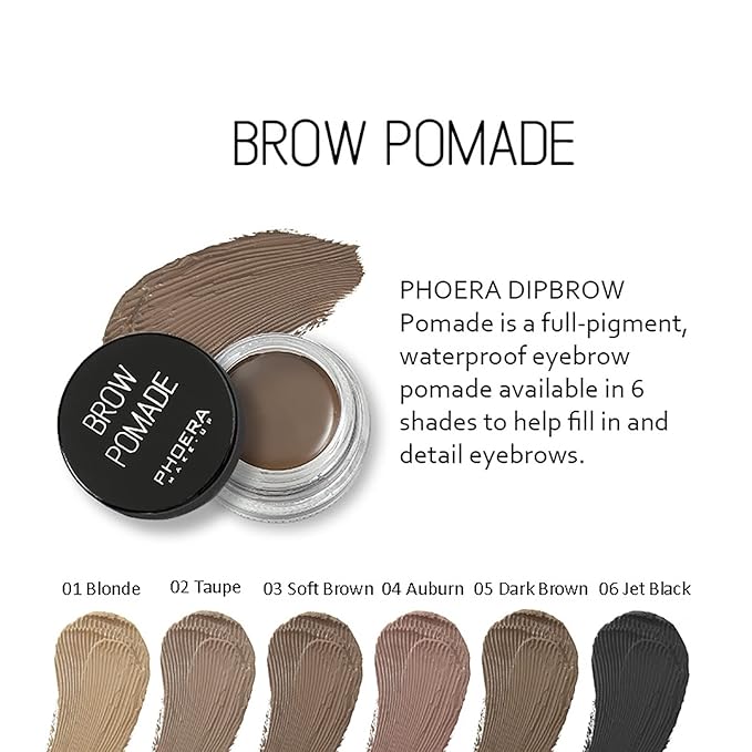 Eyebrow Pomade,Gel Professional Makeup Eyebrow Color,Matte Waterproof Brow Pomade For Long-Lasting Results,Vegan, Cruelty-Free Eyebrow Color that Fills and Shapes Brows(6#Jet Black)