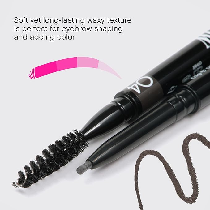Vivienne Sabó Brow Arcade Eyebrow Pencil – Fine Tip Pen with Spoolie Brush, Smudge-Proof Color for Cool-Toned Hair, Longwear Definition for Sparse Arches, Shade 04 Dark Grey, 0.035 oz