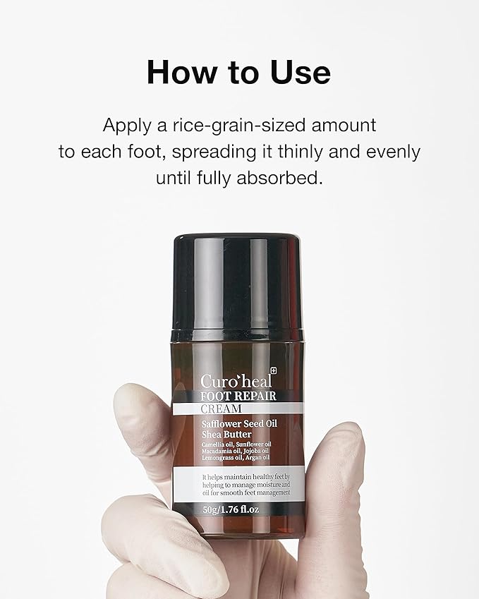 Curoheal Foot Repair Cream – Intensive Moisturizer for Dry, Cracked Heels & Calluses – Concentrated Balm Formula with Shea Butter, Petrolatum, and Patented Magnolia Extract
