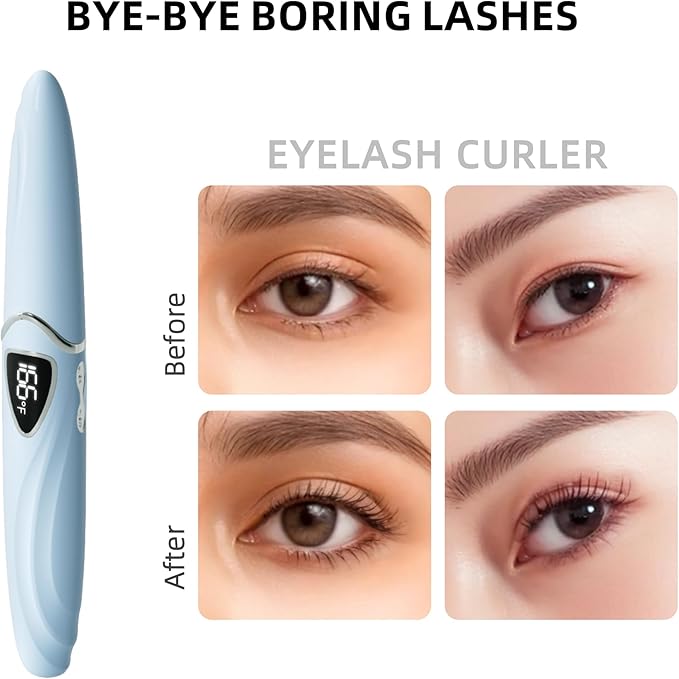 Heated Eyelash Curler, S600 Heated Lash Curler, Accurate Temperature Control Electric Eyelash Curler Heated - Intelligent Power Off, Long Lasting (Mystic Blue/Silver, S600-148MM)