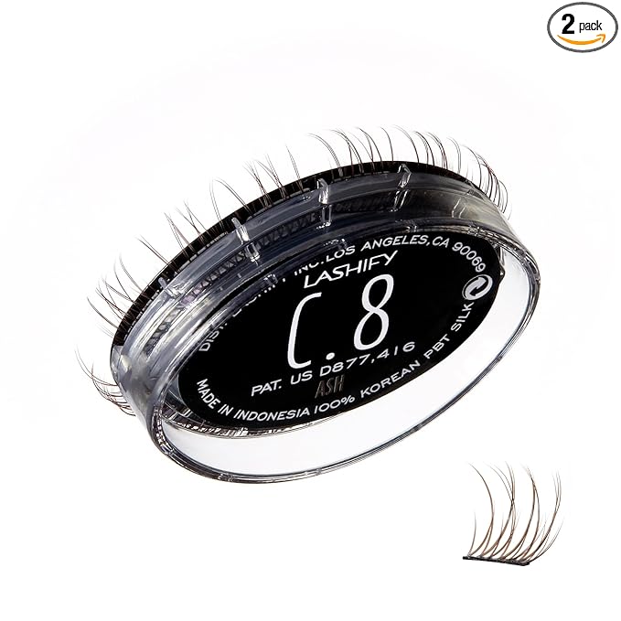 Lashify Curl 8mm Gossamer Eyelash Extensions Refill, Ash Color, DIY False Lashes for a Natural Look