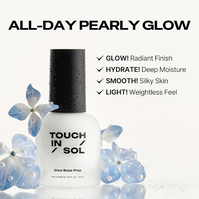 TOUCH IN SOL Glow Base Prep – Glow Primer for Radiant Makeup Base, Hydrating Face Prep with Ceramides, Hyaluronic Acid & Peptides, Lightweight Non-Sticky Finish (1.01 fl oz)