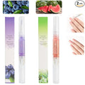 Meschett 2PCS Cuticle Oil Pens for Nail Care,Cuticle Revitalizer Oil Pen with Soft Brush,Cuticle Oil to Prevent Nail Cracking and Dry (Blueberry & Watermelon Flavor)