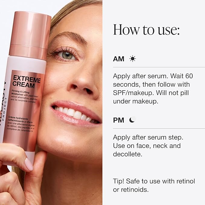 Innbeauty Project Extreme Cream Refillable Firming & Lifting Moisturizer, Bio-Retinol Alternative + Peptides for Wrinkles, 1.7 OZ (50ml)