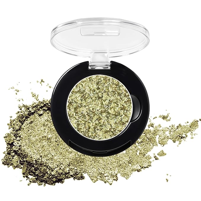 Refillable Eyeshadow Palette - Matte/Glitter/Duo-Chrome Pressed Powder & Cream Formula, Neutral/Shimmer/Smokey Multichrome, Travel-Friendly Iron Pan Refills (Glitter, D80)
