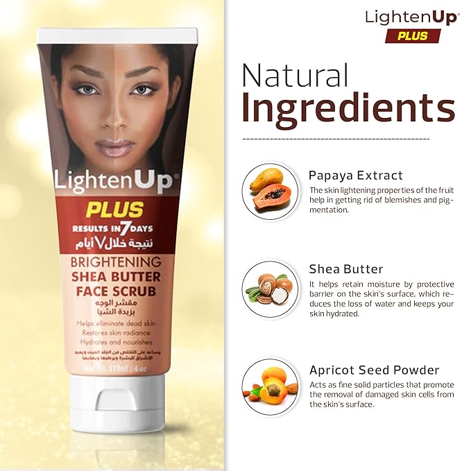 OMIC Lighten-Up LightenUp Brightening Face Wash - 4 fl oz / 118 ml - Face Scrub Exfoliator, Natural Shower Gel, with Coconut Oil, Papaya, Shea Butter for All Skin Types