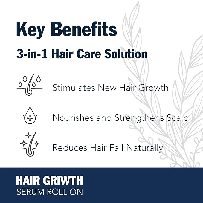 Redensyl Hair Growth Serum Roll On – 3% Rosemary, 3% Redensyl, DHT-Blocking Scalp Serum for Thicker, Fuller Hair – For Women & Men (30 ml)