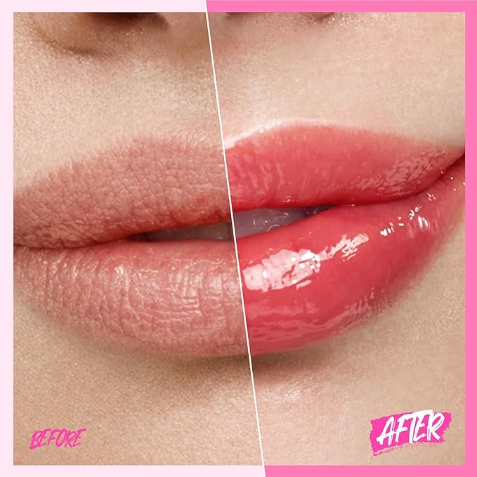 SKINTIFIC Peptide Brightening Lip Serum, Hydrating & Plumping Tinted Lip Gloss, Moisturizing Lip Balm with Polypeptides & Squalane for Glossy Sheer, Smooth Lips(06 Cherry Red)