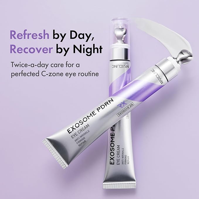 MAXCLINIC PDRN Eye Cream - Advanced C-Zone Hydrating Under Eye Cream for Dark Circles, Eyebags & Puffiness with Centella Asiatica, Salmon DNA PDRN Exosomes & 9 Peptides - Korean Skin Care 0.68 fl oz