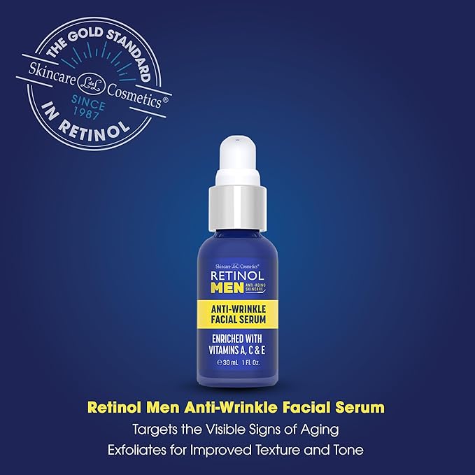 LIVAURA Retinol Men’s Face Serum – Anti Aging Serum for Face, Brightening Serums for Dark Spots & Glow, Hydrating Hyaluronic Acid, Skin Care for Wrinkles & Even Tone, Best Facial Serums