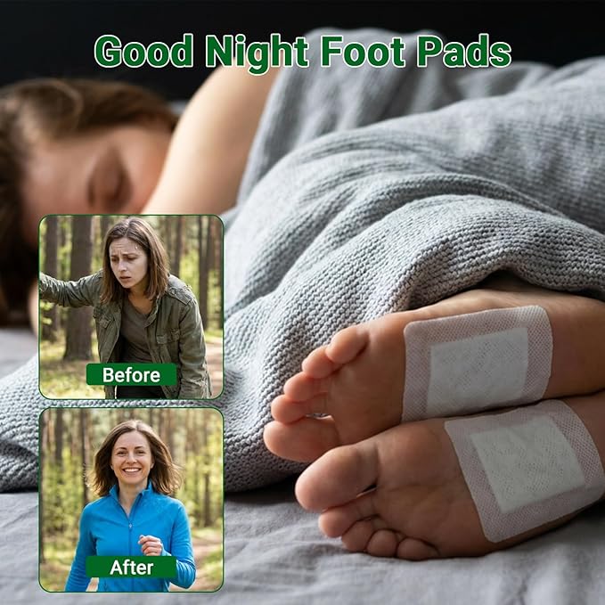 Deep Cleansing Foot Patches, Natural Ingredients for Food Care, Bamboo Vinegar & Ginger Oil, Goodnight Foot Pads, Helps Reduce Foot Odor, Sleep Better, Remove Tension, Fragrance-Free Type, 30 Pieces