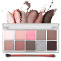 Erinde 10 Colors Eyeshadow Palette Makeup - Matte Shimmer Glitter Eye Shadow, Ultra-Blendable, High Pigmented, Naturing-Looking, Neutral Nude Eyeshadow Pallet with Professional Brush,19