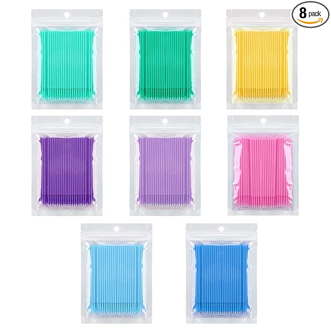 800 PCS Disposable Micro Brushes Applicator, Micro Swabs Mascara Wands for Eyelash Extensions Tbestmax