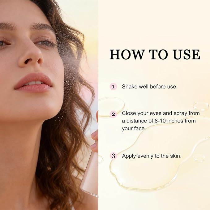 SPF Setting Spray for Face & Body - Sheer Sunscreen Mist SPF 50, Makeup-Friendly Setting Mist with Hydrating Glow, Reef-Safe & Non-Greasy for Beach, Wedding, Daily Wear (1)