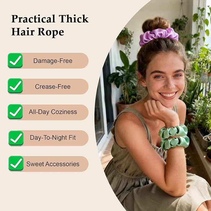 Aesthetic Satin Scrunchies for Women – 8PCS Pastel Colors Silk Hair Ties – No Crease, Frizz-Free, Soft Macaron Hair Bands for Thick & Thin Hair, Cute Stylish Hair Accessories