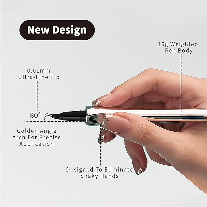 Waterproof Eyebrow Pencil with 2 Tip, Microblading Eyebrow Pencils for Women, Waterproof and Last All Day Thin Brow Pencil with Precise Tip for Natural and Hair Like Brows, Soft Ash Black