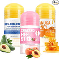 Charunee 3Pcs Cracked Heel Stick,Anti Crack Foot Cream Stick Heel Balm for Dry Cracked Feet Foot Care Cream Roll On Suitable for Women Men(Peach& Honey&Avocado)