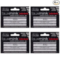 Ardell Faux Mink Individual Lashes - Long Black, Lightweight, Natural-Looking DIY Lash Clusters, Reusable Fake Eyelashes, 4 Pack