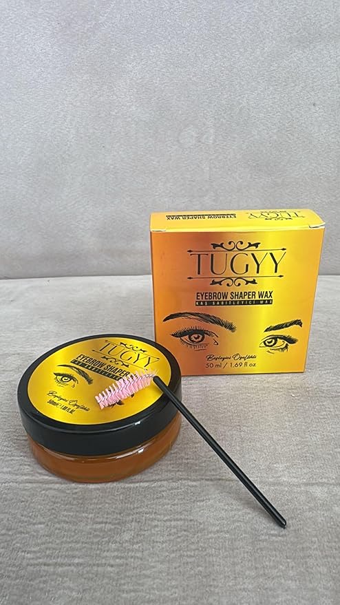 TUGYY Pro Brow Lamination Kit Clear Wax + Dual-Ended Brush | DIY Eyebrow-Long Lasting Quality | Professional Salon-Waterproof Hold | Fluffy, Feathered Brows in 1 Stroke