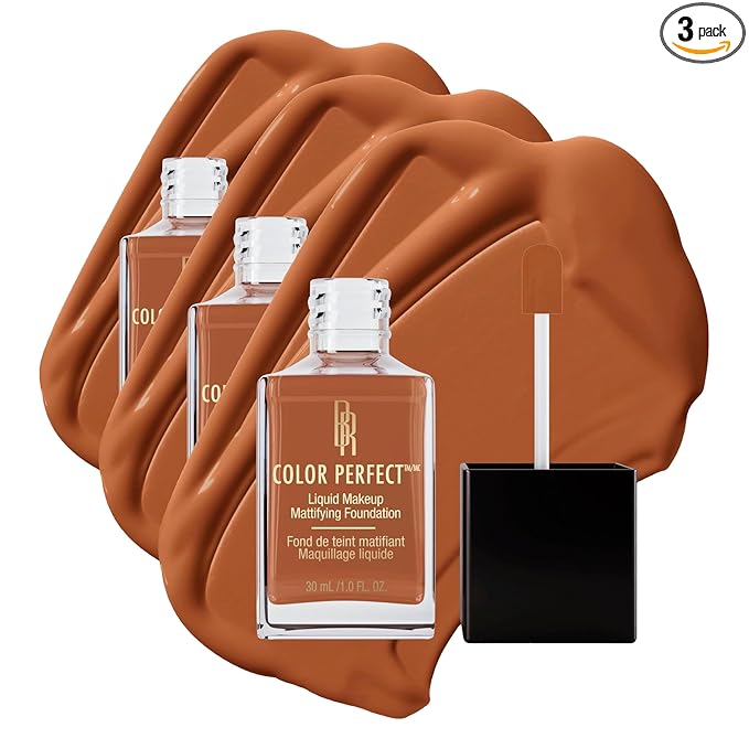 Black Radiance Color Perfect Liquid Full Coverage Foundation Makeup, Brownie, 1 Ounce (Pack of 3)