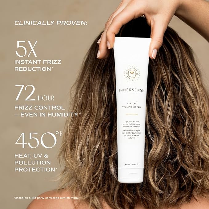 INNERSENSE Organic Beauty - Air Dry Styling Cream | Light-Hold, Reduce Frizz, Weightless Finish | Non-Toxic, Cruelty-Free, Clean Haircare (32 oz | 946 ml)