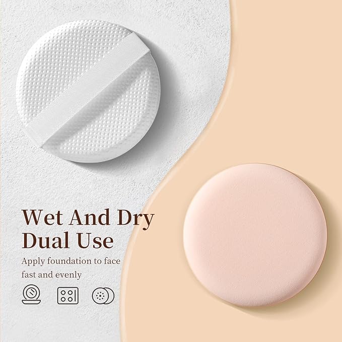 MOHOPE 8Pcs Air Cushion Makeup Puffs for Foundation with Portable Box, No Latex Blending Sponge for Liquid, Cream, Foundation and Powder, Teardrop Powder Puff, Grass