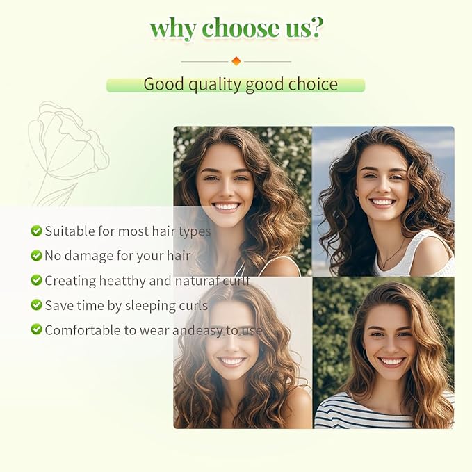 Heatless Curls Overnight Rods Heatless Hair Curler Hair Curlers To Sleep In Heatless Curls Blowout Rods Heatless Curling Rods With Luxury Cloth Bag Scarf For All Hair Types (Emerald Green, 3Rods)