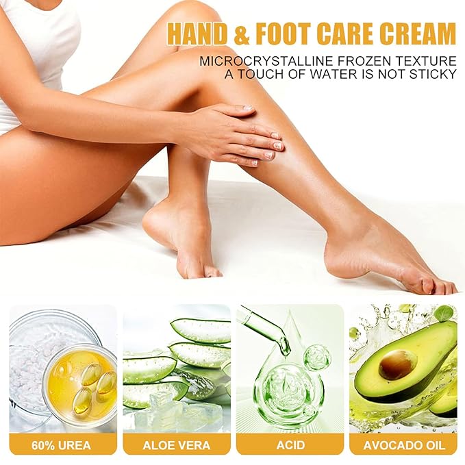 NovaCharm Urea Cream Stick 60%, 2PCS Aloe Vera & Honey Cracked Heel Repair Stick Balm, Maximum Strength Urea Cream for Feet, Foot Lotion for Dry Hands & Rough Knees, Callus Remover - Smoothing Skin