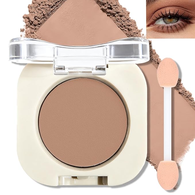 Medium Brown Eyeshadow Palette, Matte Eye Shadow Palettes High Pigment Single Neutral Eyeshadow Pressed Powder Lightweight Blendable for Daily Natural Eye Makeup for Older Women