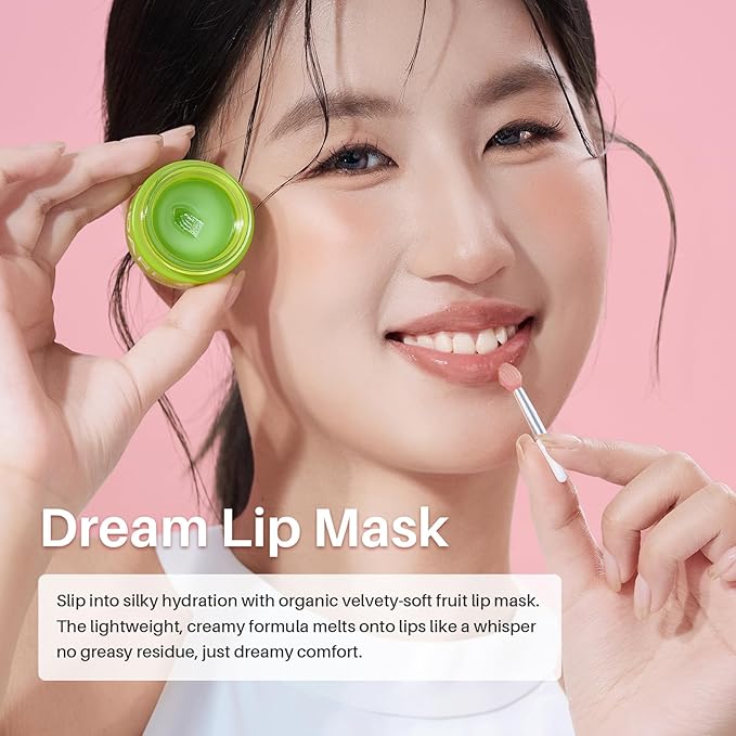 SPODARE Sleeping Lip Mask Green Apple - Repair for Dry Cracked Lips, Infused with Vitamin C and Shea Butter, Lip Mask Nourish and Revitalize Overnight, Wake to Softer, Smoother, Glow Lip - 12g