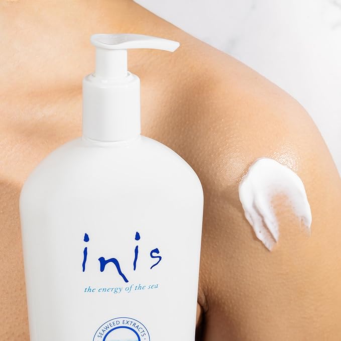 Inis the Energy of the Sea - Revitalizing Body Lotion for Women and Men, Large Pump, Daily Body Moisturizer with Seaweed, Shea Butter and Vitamin E, Clean Ocean Fresh Scent, 16.9 fl oz