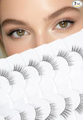 Half Lashes Natural Half Eyelashes Cat Eye 10mm Short Lash Strips C Curl False Eyelashes Corner Lashes Wispy 3/4 Eyelash Extensions Siligli 7 Pack
