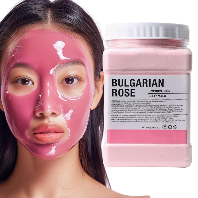 Collagen Jelly Mask – Jelly Mask for Facials & Vajacial, Mascarilla Hidroplástica Facial,Esthetician Supplies for All Skin Types (Rose)