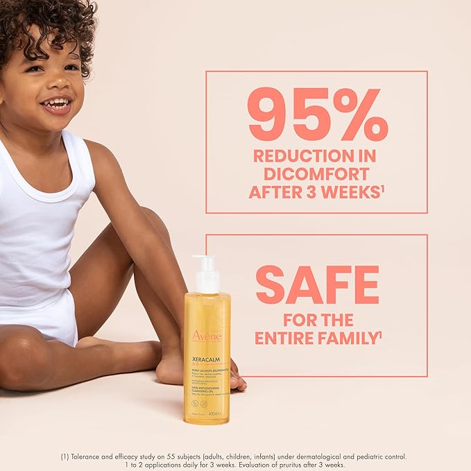 Avène XeraCalm A.D Lipid-Replenishing Cleansing Oil,Atopic Dermatitis,Eczema-Prone,Fragrance-Free,Pump,13.5 oz.,(Pack of 2)