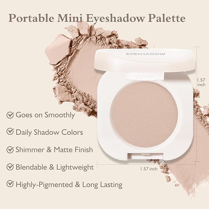 Matte Glitter Eyeshadow Palette 2 PCS, Nude Brown Eye Shadow Palettes Shimmer Neutral Eyeshadow for Older Women, Smooth Powder Lightweight Blendable High Pigment Compact Daily Eyes Makeup, Set D