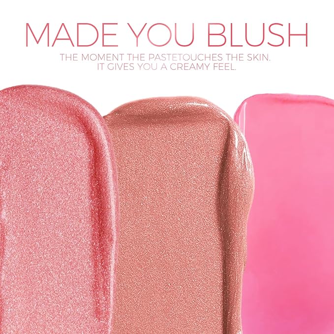 KYDA 2 Colors Liquid Blush Wand Set, Matte Shimmer Blush Duo, Buildable Smooth Coverage for Natural Glow Cheeks Color, Lightweight Blendable Formula, Pearl Pink+Matte Pink