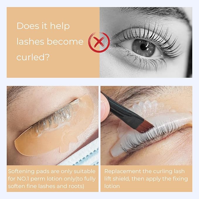 PERMANIA Lash Lift Pads Softening, 2Pcs Professional Korean Lash Lift Ultra Thin Eyebrow Covering Film (Orange)